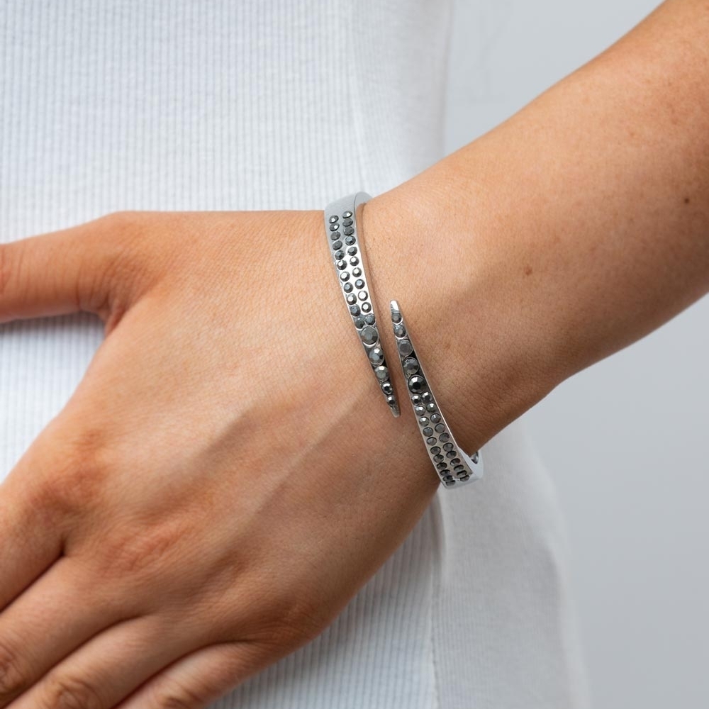 Silver & Hematite Hinge Bracelet